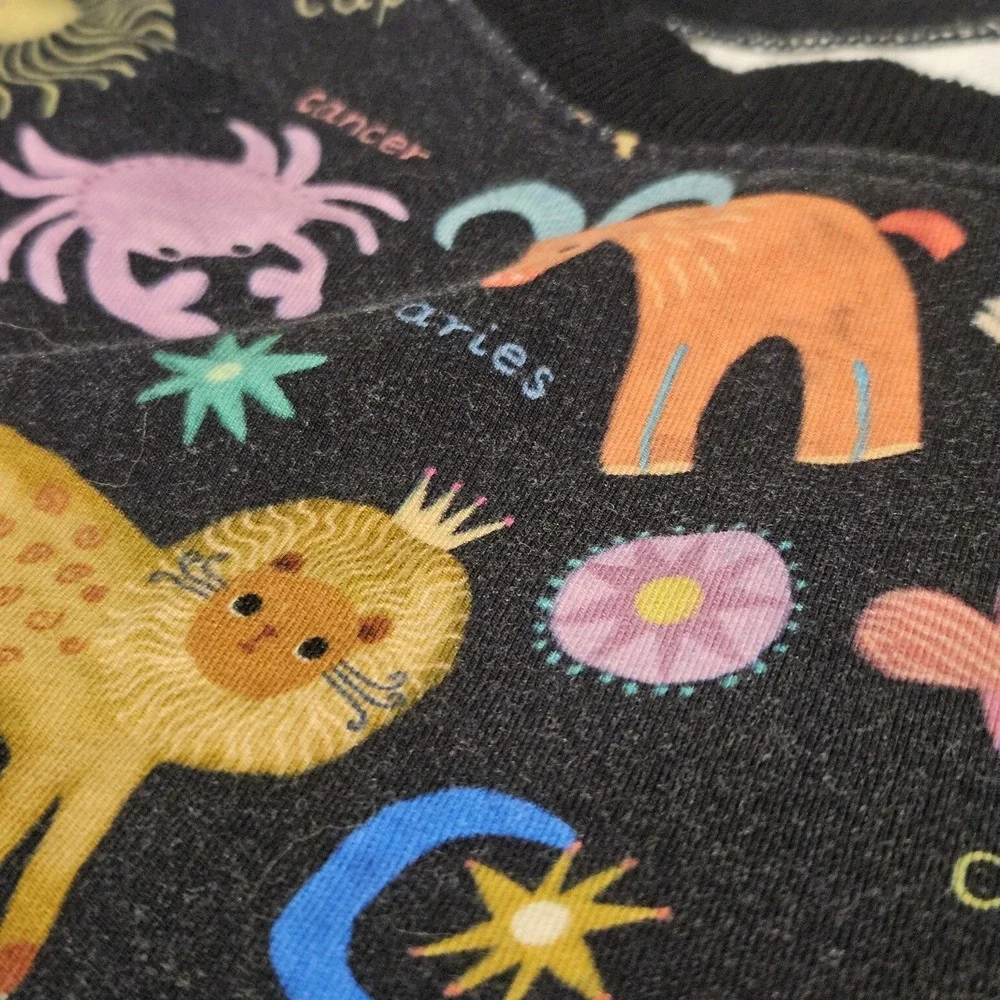 Little Sleepies Star Signs Bamboo Crewneck Sweatshirt Size 6 Zodiac Astrology